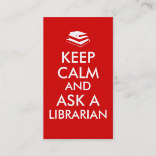 Lugn för bibliotekariegåvabehålla frågar en visitkort