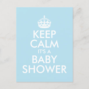 Lugn FÖR BLUE BEHÅLLA DET ÄR EN BABY SHOWER Inbjudan Vykort