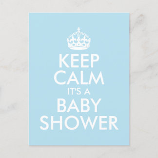 Lugn FÖR BLUE BEHÅLLA DET ÄR EN BABY SHOWER Inbjudan Vykort