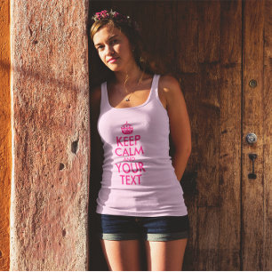 Lugn för Bright Rosa Behålla och din text Linne Med Racerback