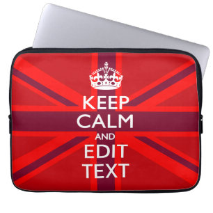 Lugn för dekorerad röd Behålla Din text på Union J Laptop Sleeve