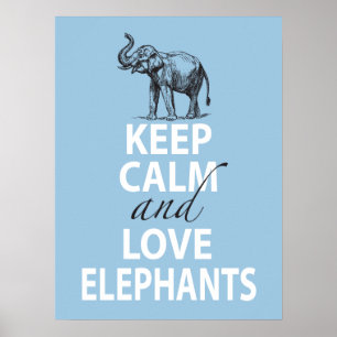 Lugn för elefantaffischbehålla och poster