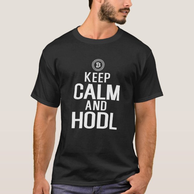 Lugn för krypto-Behålla och HODL T Shirt (Framsida)
