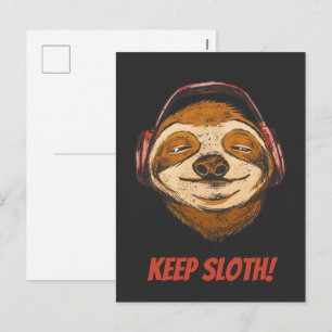 Lugn för långsam Behålla i kylt vintage Sloth Mode Helg Vykort