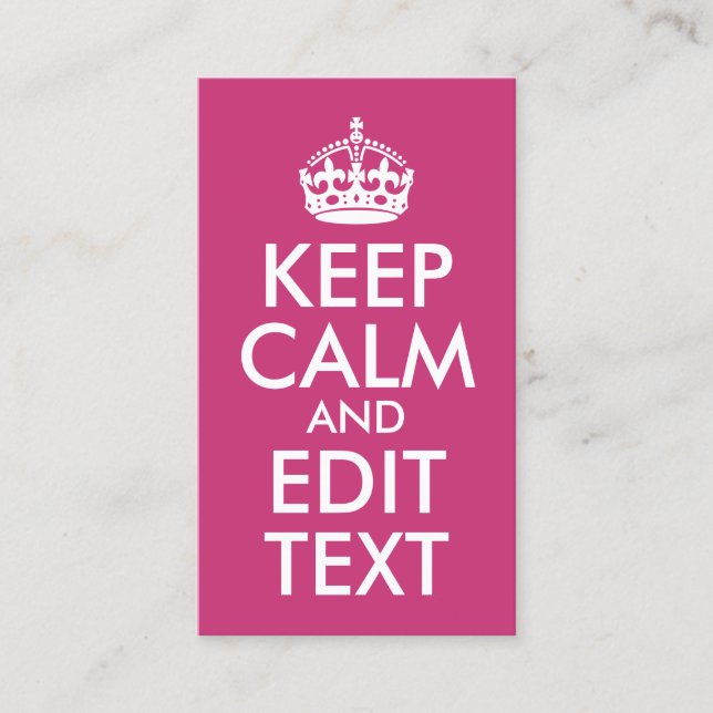 Lugn för magenta och vit Behålla och Redigera text Visitkort (Framsida)