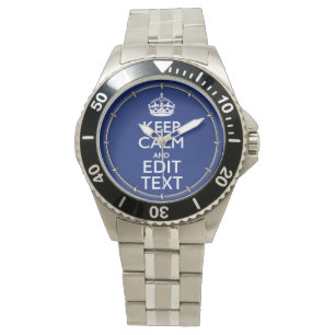 Lugn för marin blå Behålla och ha texten Armbandsur