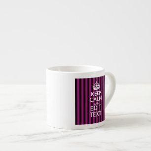 LUGN för Personligens BEHÅLLA Randen Text Fuchsia Espressomugg