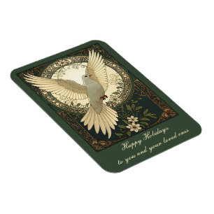 Lugn fredsduva och naturillustration magnet