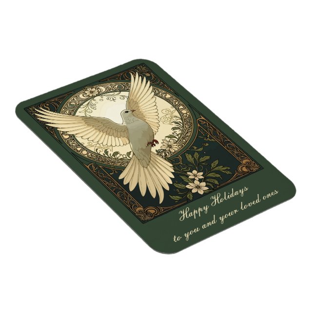 Lugn fredsduva och naturillustration magnet (Högersidan)