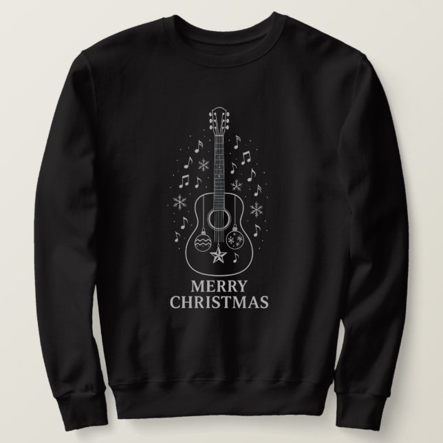 Lugn Gitarr Julharmoni  Lång Ärmad Tröja (Design framsida)