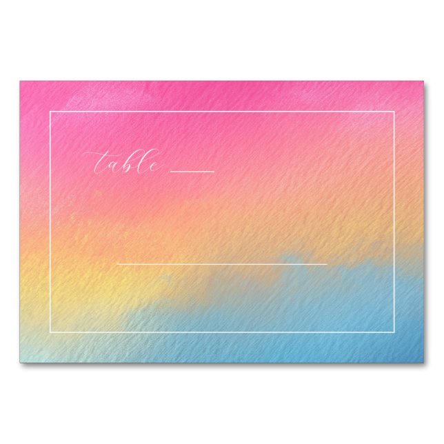 Lugn Gradient Vattenfärg Ombre Bordsnummer (Framsidan)
