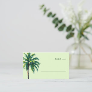 Lugn Grön Minimalistisk Palmltree Placeringskort