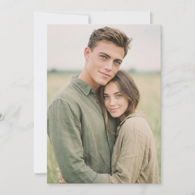 Lugn Grön Naturlig Foto Inbjudningar (Framsida)