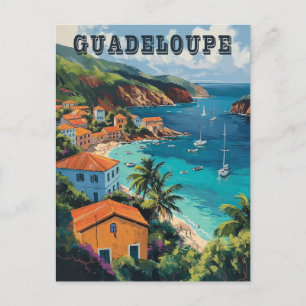 Lugn Guadeloupe Akvarell Ö Vykort