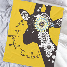 Lugn - Gul Funky Rolig Giraff Fleecefilt