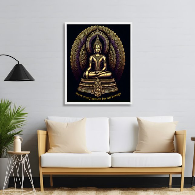 Lugn guld Buddha i meditation, Poster (Skapare uppladdad)