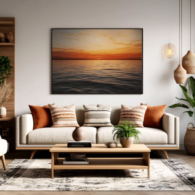 Lugn gyllene solnedgång ocean horisont poster (Skapare uppladdad)