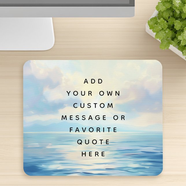 Lugn Havssoluppgång, målningsmeddelande anpassning Musmatta (Calm seas ocean sunrise painting custom message mouse pad)
