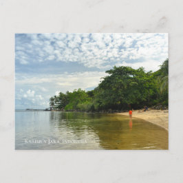 Lugn havsstrand klar himmel Indonesien Resa Vykort