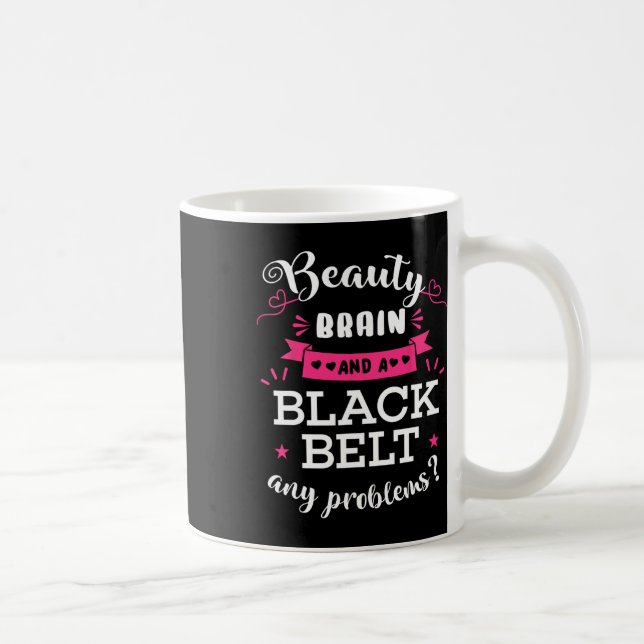 Lugn hjärna och svart Bälte alla problem Karat Kaffemugg (Höger)