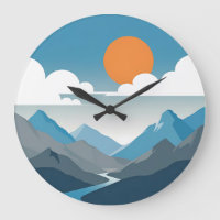 Lugn Horisont | Minimalistisk Berglandskaps Konst