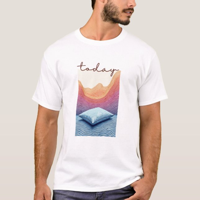 Lugn Horizon Valley Line Art T Shirt (Framsida)