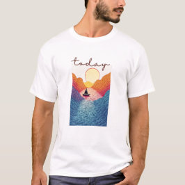 Lugn Horizon Valley Line Art T Shirt