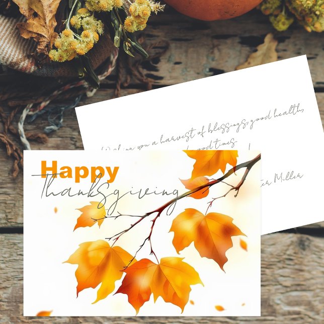 Lugn höstkarta med löv Glad Thanksgiving Kort (Skapare uppladdad)