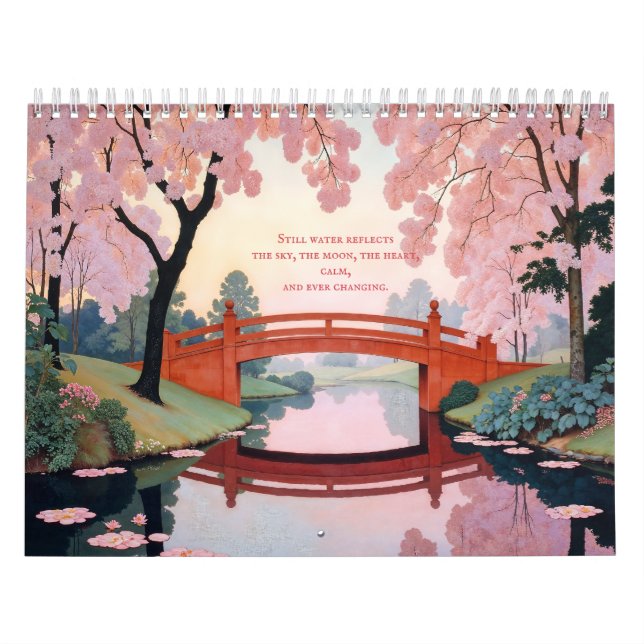 Lugn i blomning Japansk trädgård Väggkalender Kalender (Omslag)
