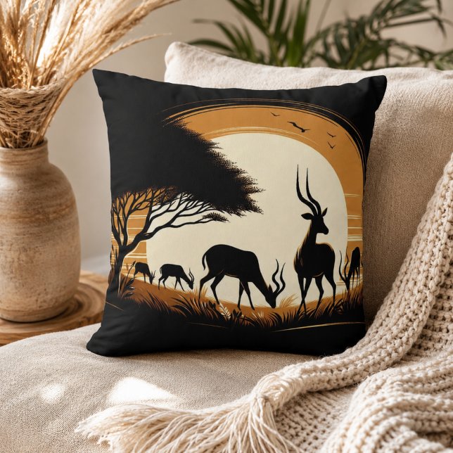 Lugn i rörelse Antilop-Inspirerad Kudde (Serenity in Motion Antelope-Inspired Throw Pillow)