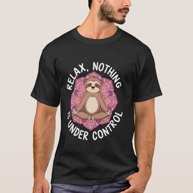 Lugn ingenting är under kontroll Mandala Sengångar T Shirt (Framsida)