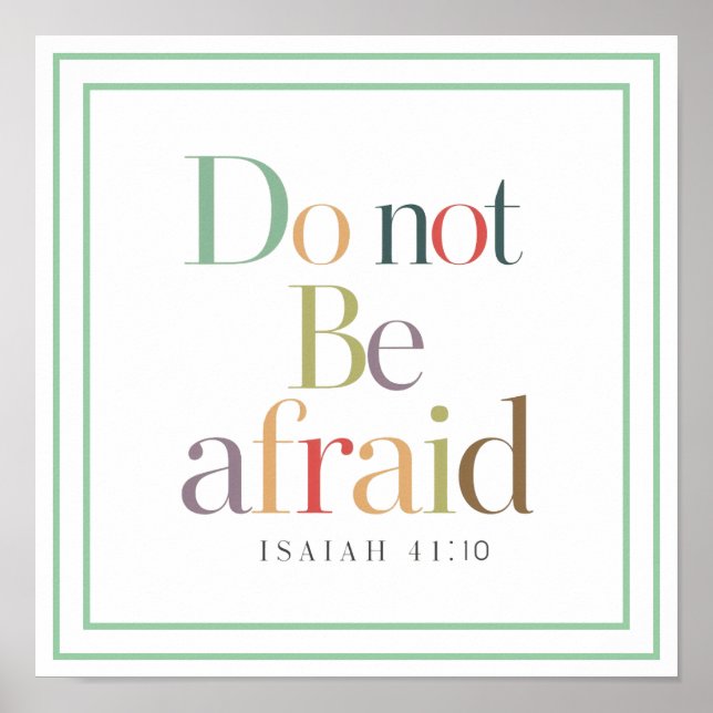 Lugn Isaiah 41 10 Var Inte Rädd Estetisk Poster (Framsidan)