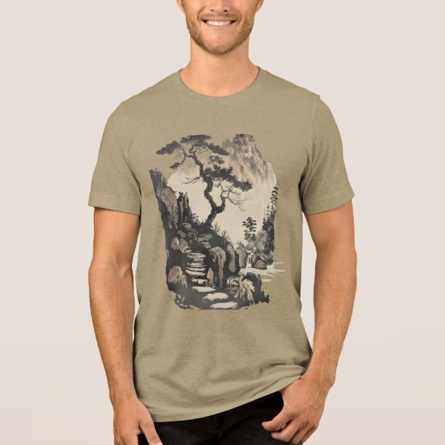 Lugn japansk landskaps Unisex T-Shirt - Tranqui (Framsida)