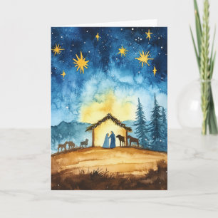 Lugn jul Kväll Vattenfärg i Kort