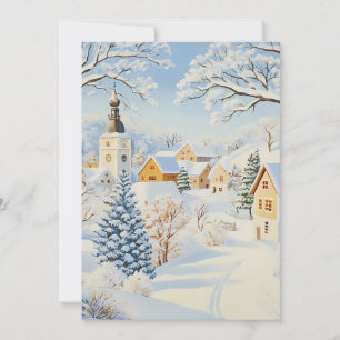 Lugn julkortsmiljö med snöby i julkort