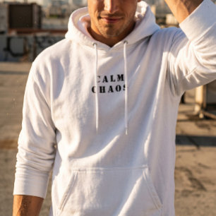 Lugn Kaos - Minimalistisk Paradox Hoodie Vit