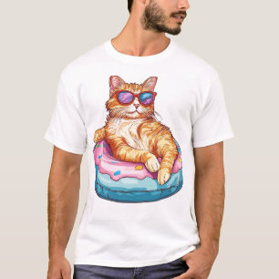 Lugn Katt Sommar Vibes – Poolside Rolig Kitty.png T Shirt
