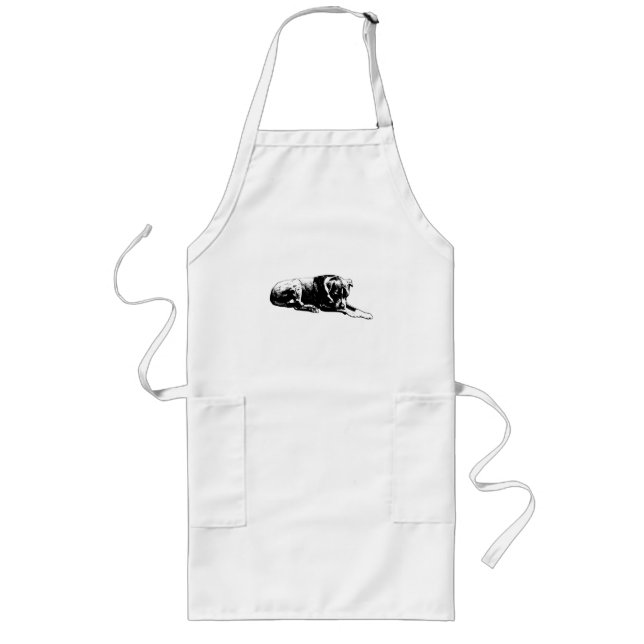 Lugn Kitchen Hund Apron Långt Förkläde (Framsidan)