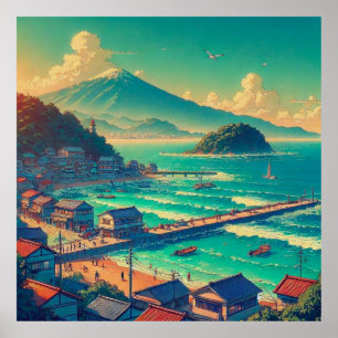 Lugn kust vid Fuji Poster