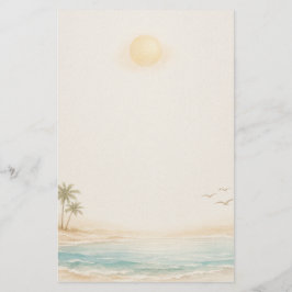 Lugn kuststrand brevpapper