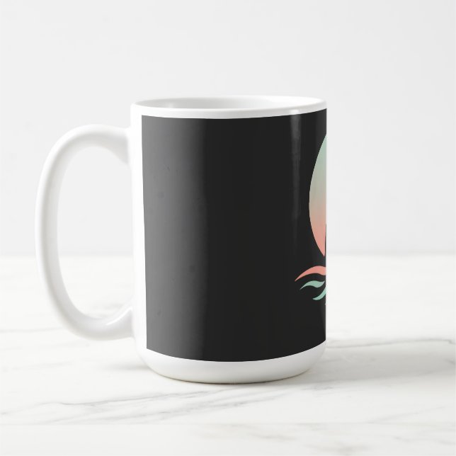 Lugn kvinna siluett i pastellvågor kaffemugg (Vänster)