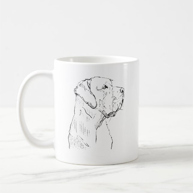 Lugn Labrador Retriever Mugg, Minimalistisk Konst Kaffemugg (Vänster)