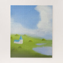 Lugn lantlig landskapsbild