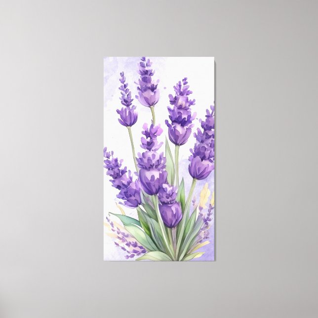 "Lugn Lavendel" - Minimalistisk Botanisk Väggkonst Canvastryck (Framsida)