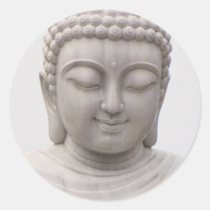 Lugn leende Buddha Inspirerande Kärlek Fred Runt Klistermärke