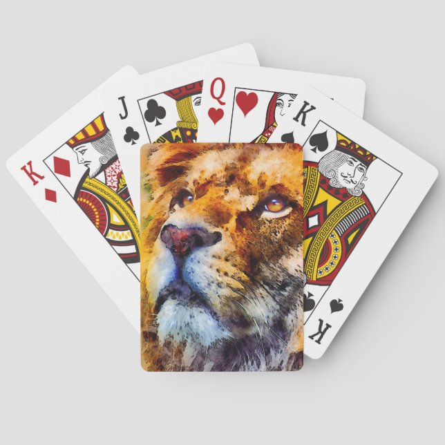Lugn lejonansikte casinokort (Baksidan)