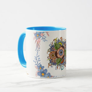 Lugn lugn – Mjuk teal akvarellblomma konst Mugg