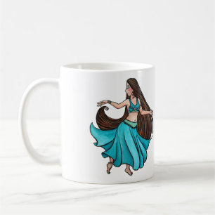 Lugn magdansare i turkos kaffemugg