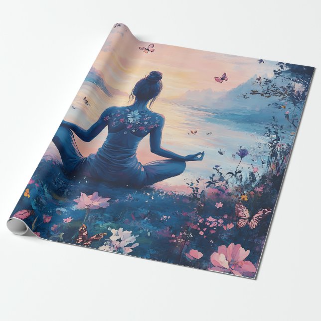 Lugn meditation vid soluppgång (2) presentpapper (Utrullad)