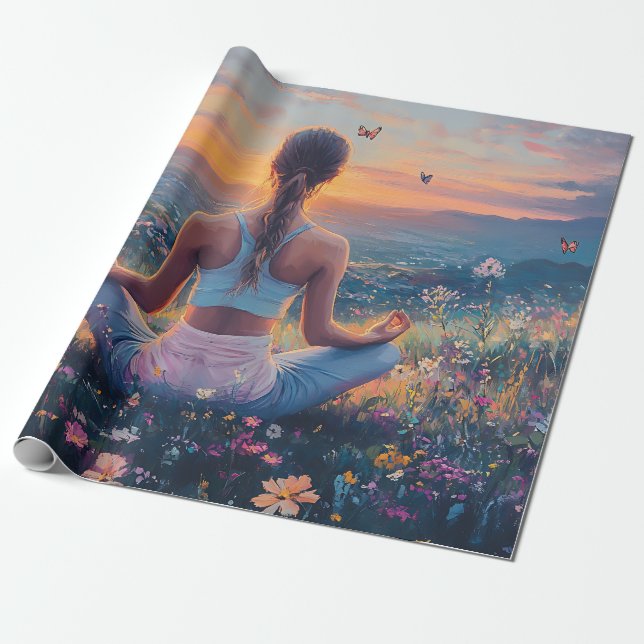 Lugn meditation vid soluppgång (4) presentpapper (Utrullad)